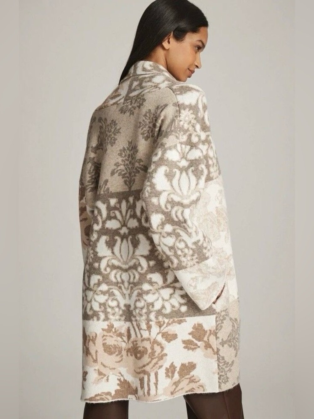 The Mariel Longline Cardigan Sweater Floral Design